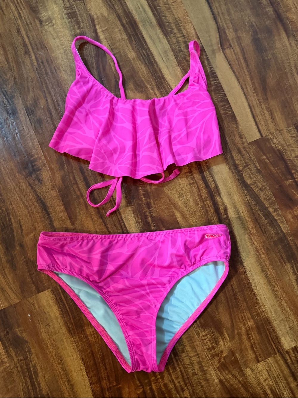 Vineyard Vines Girls Pink Ruffle Two-Piece Bikini